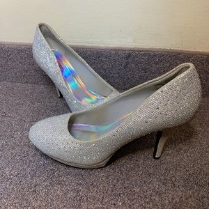 Silver Sparkle Heels